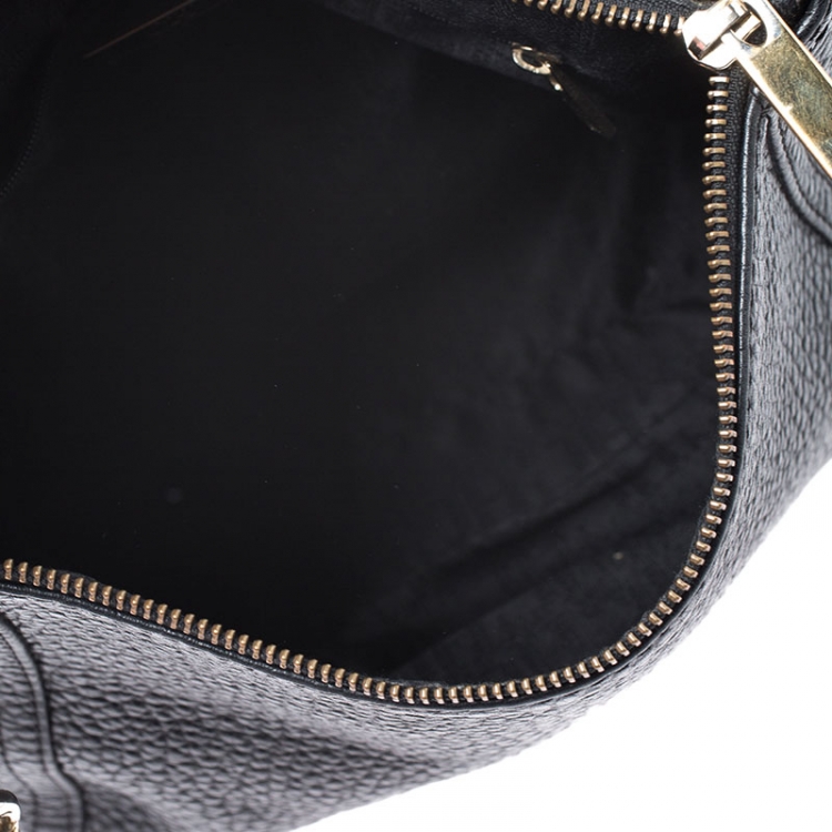 Pre Owned Carolina Herrera Black Leather Chain Tassel Shoulder Bag