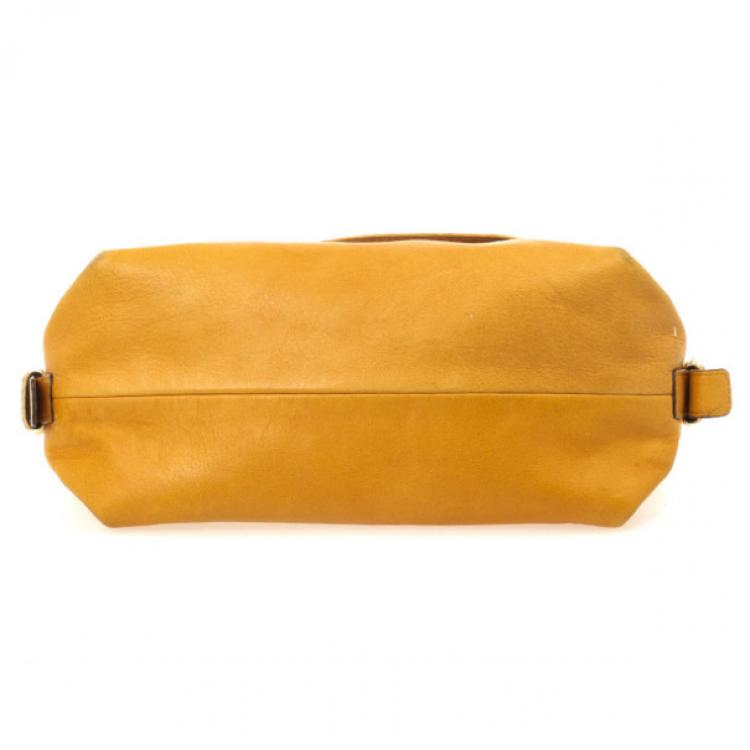 Pre Owned Carolina Herrera Tan Embossed  Shoulder Bag