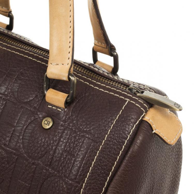 Pre Owned Carolina Herrera Brown Andy Boston Bag