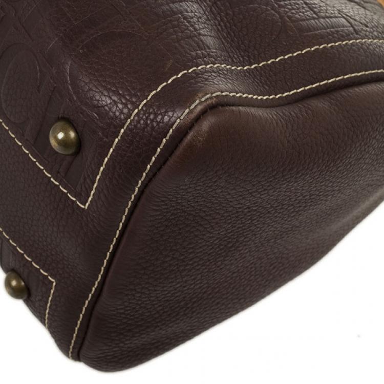 Pre Owned Carolina Herrera Brown Andy Boston Bag