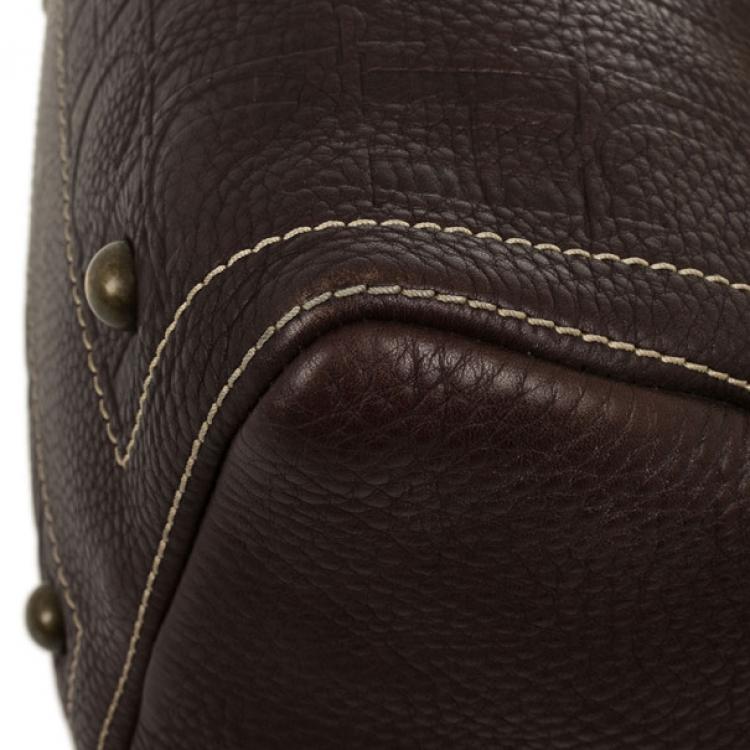 Pre Owned Carolina Herrera Brown Andy Boston Bag