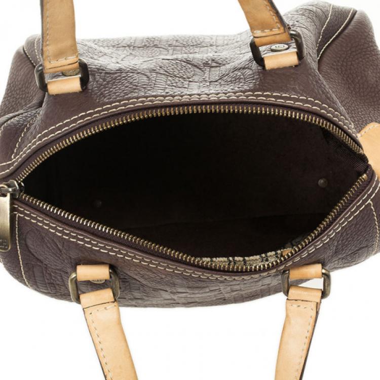 Pre Owned Carolina Herrera Brown Andy Boston Bag