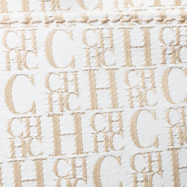 Pre Owned Carolina Herrera Brown Monogram Leather Shopper Tote