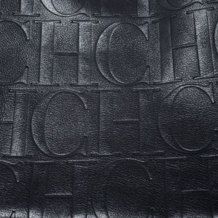 Pre Owned Carolina Herrera Black Leather Matryoshka  Tote