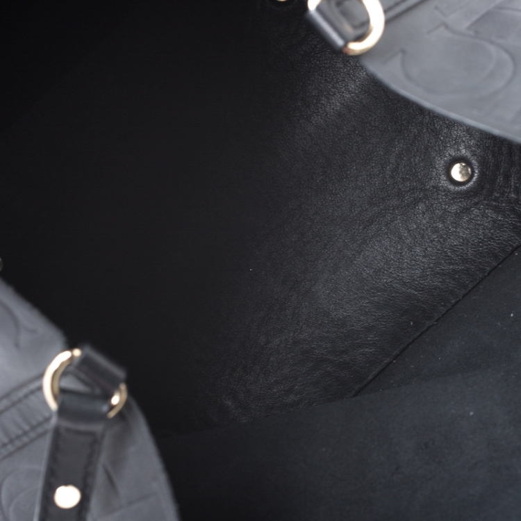 Pre Owned Carolina Herrera Black Leather Matryoshka  Tote