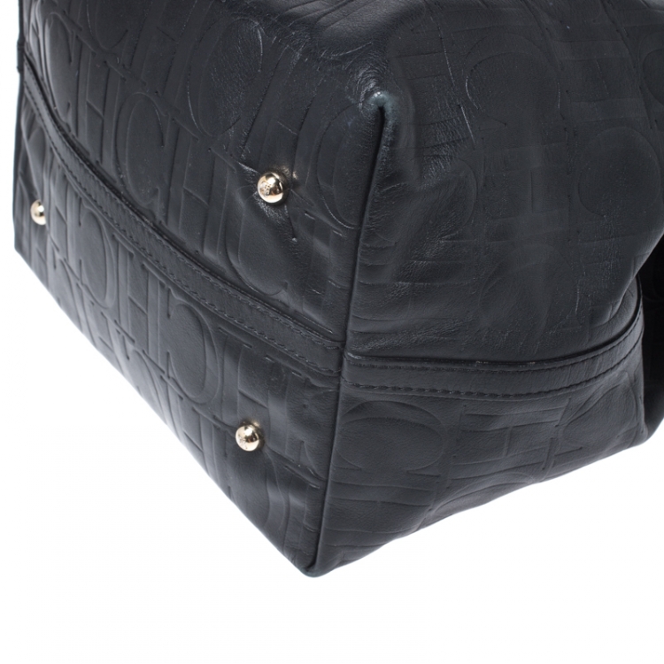 Pre Owned Carolina Herrera Black Leather Matryoshka  Tote