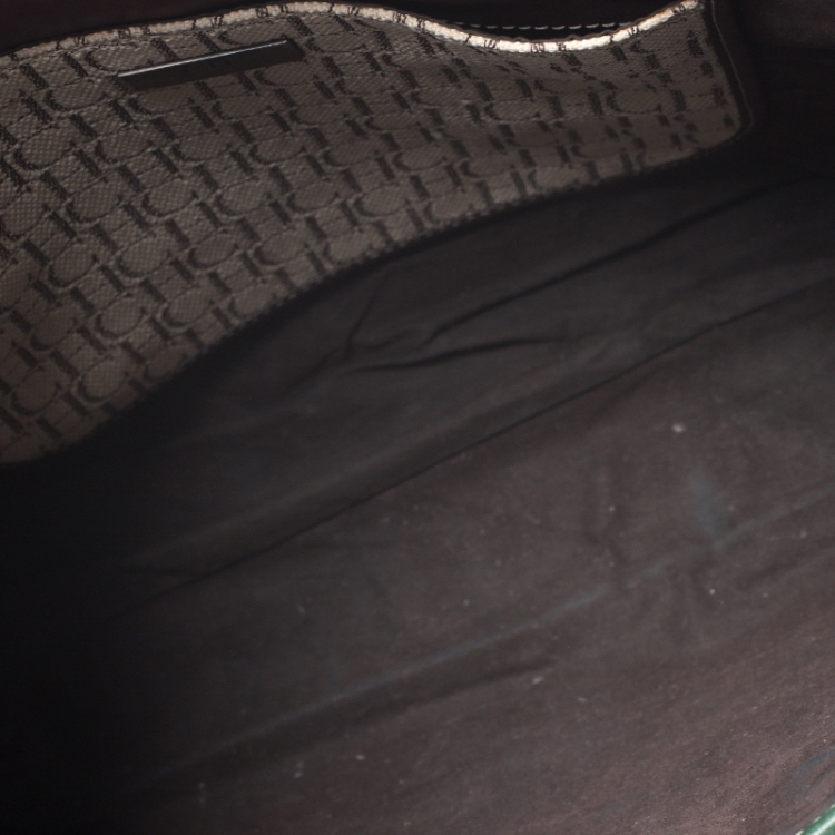 Pre Owned Carolina Herrera Multicolor Monogram Canvas and Leather Shopper Tote