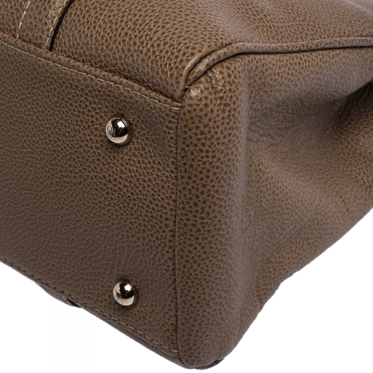 Pre Owned Carolina Herrera Light Brown Leather Andy Tote