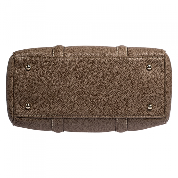 Pre Owned Carolina Herrera Light Brown Leather Andy Tote