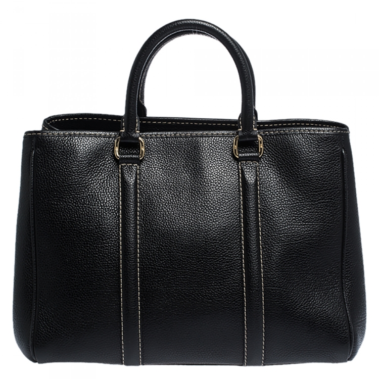 Pre Owned Carolina Herrera Black Leather Andy Tote