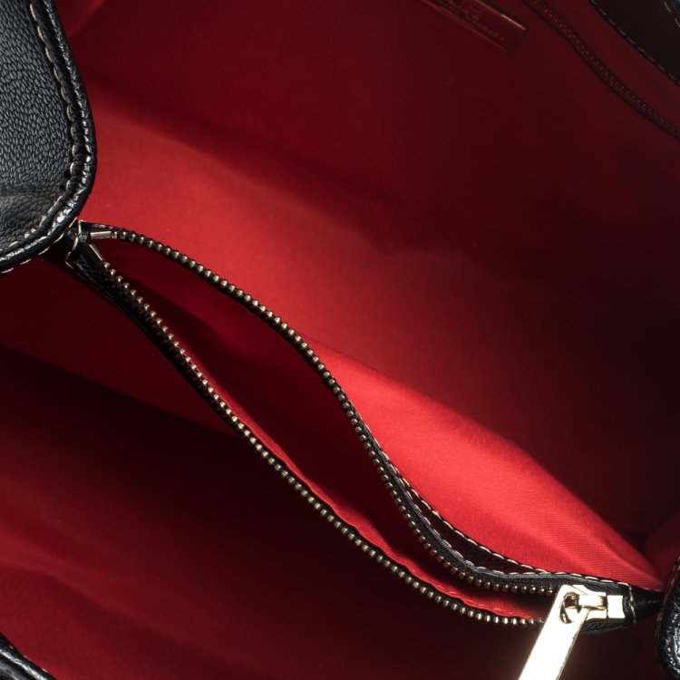 Pre Owned Carolina Herrera Black Leather Andy Tote