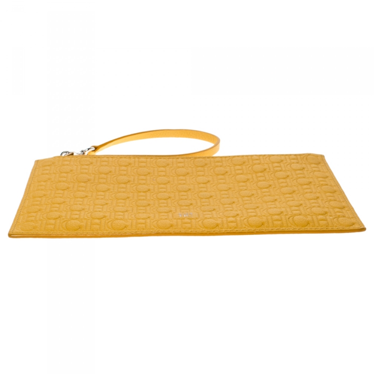 Pre Owned حقيبة يد صغيرة كارولينا هيريرا جلد منقوشة مسطردة