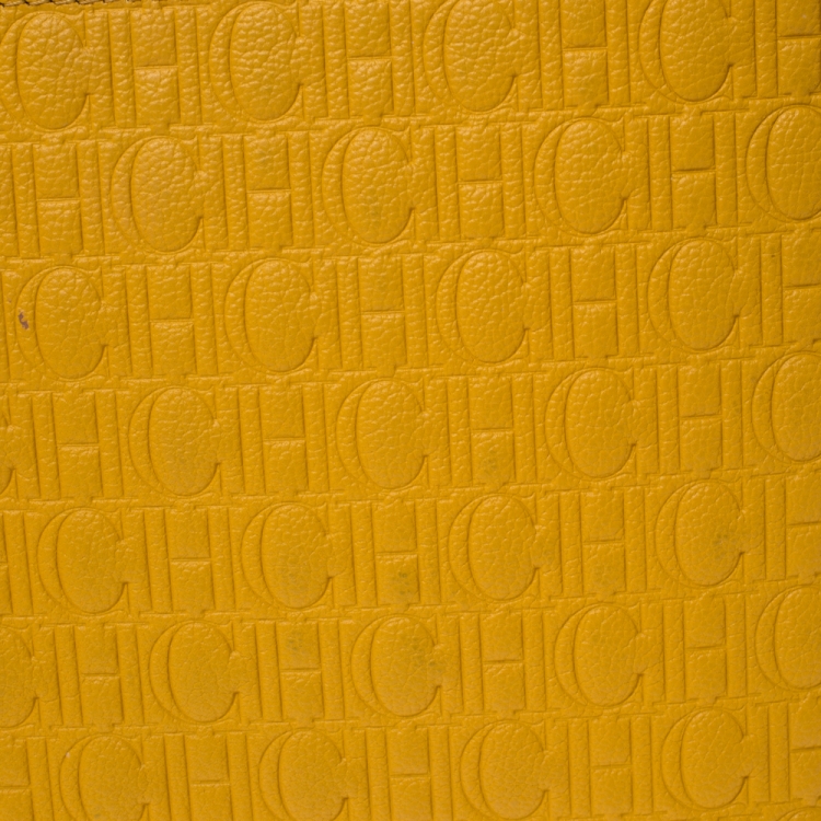 Pre Owned حقيبة يد صغيرة كارولينا هيريرا جلد منقوشة مسطردة