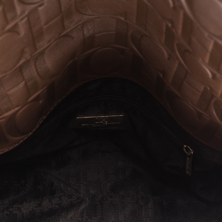 Pre Owned Carolina Herrera Brown Leather Shoulder Bag