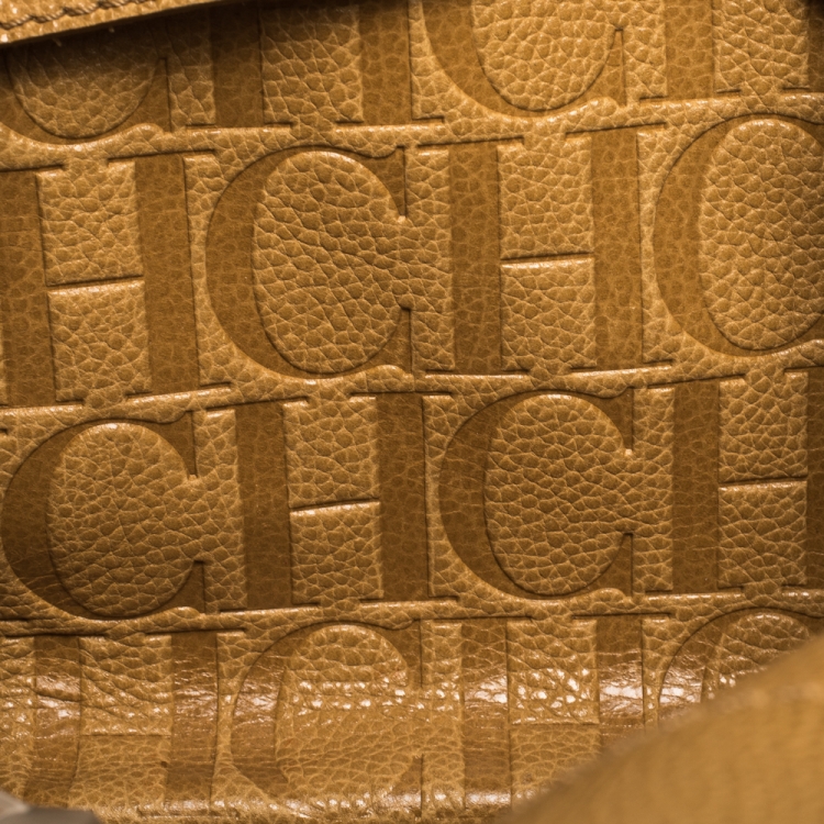 مملوكة مسبقًا Carolina Herrera Beige Pebbled Leather Satchel