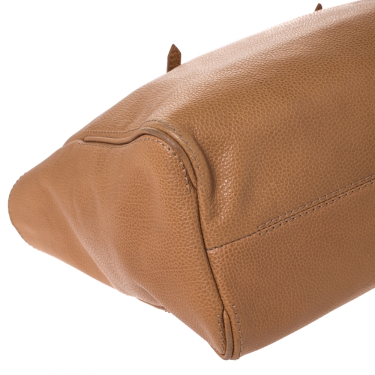 Pre Owned Carolina Herrera Tan Leather Tote