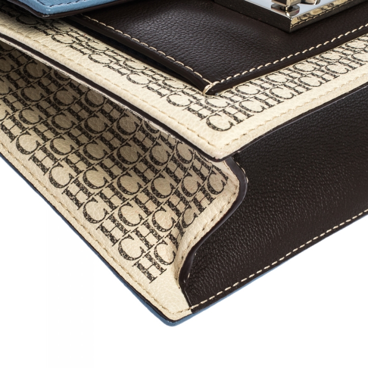 Pre Owned Carolina Herrera Multicolor Leather Carry on Bandoulière Shoulder Bag