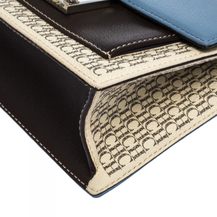 Pre Owned Carolina Herrera Multicolor Leather Carry on Bandoulière Shoulder Bag