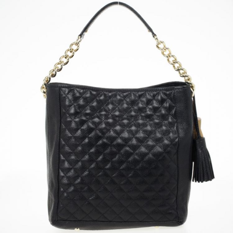 Pre Owned Carolina Herrera CH Black Monogram Tote