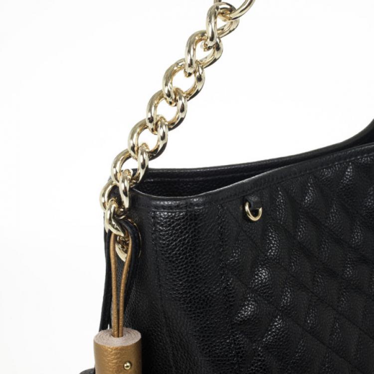 Pre Owned Carolina Herrera CH Black Monogram Tote
