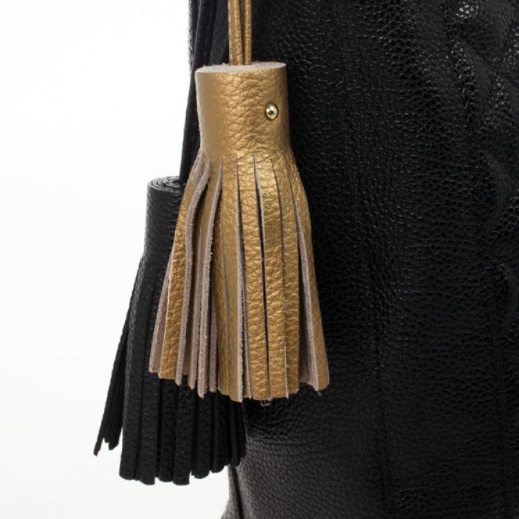 Pre Owned Carolina Herrera CH Black Monogram Tote