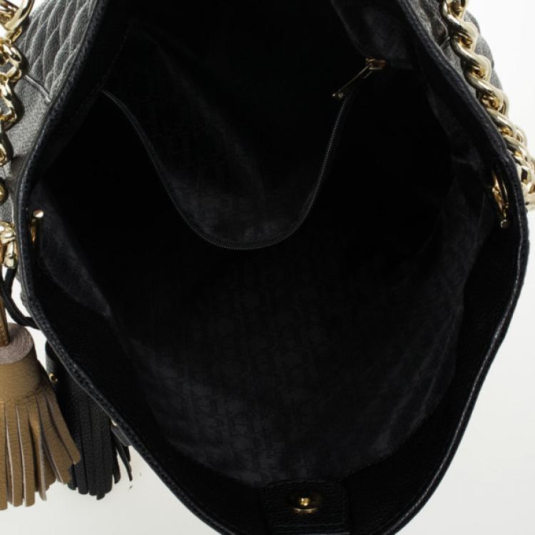 Pre Owned Carolina Herrera CH Black Monogram Tote