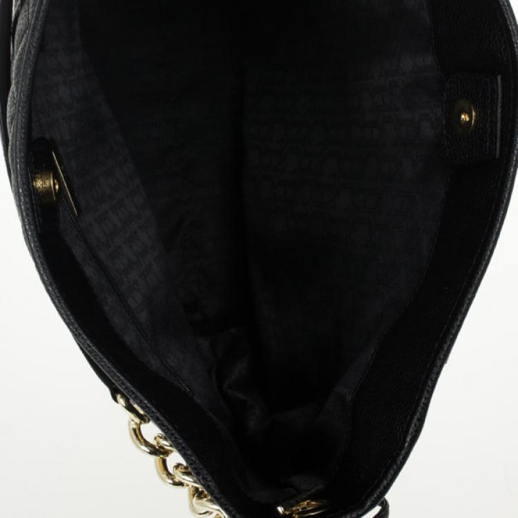 Pre Owned Carolina Herrera CH Black Monogram Tote