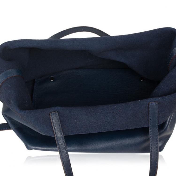 Pre Owned Carolina Herrera Blue Leather Matryoshka Tote