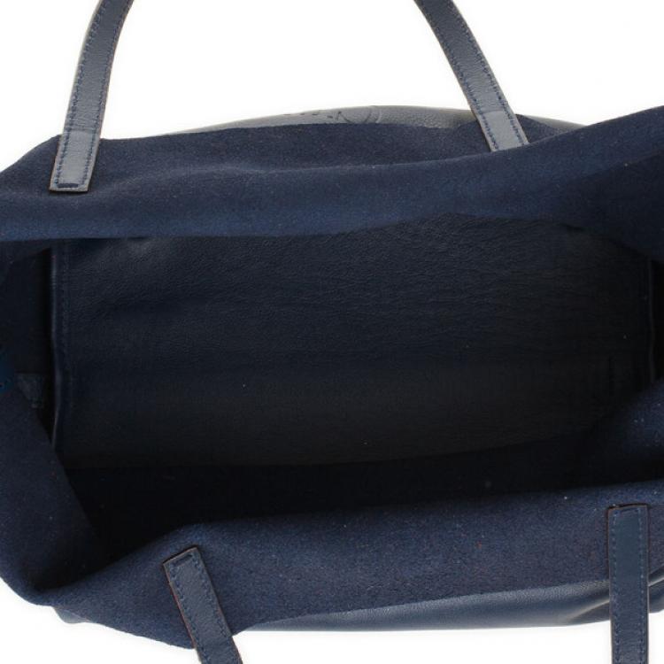 Pre Owned Carolina Herrera Blue Leather Matryoshka Tote