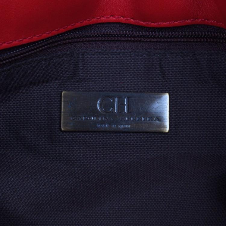 Pre Owned Carolina Herrera Monogram Embossed Bag