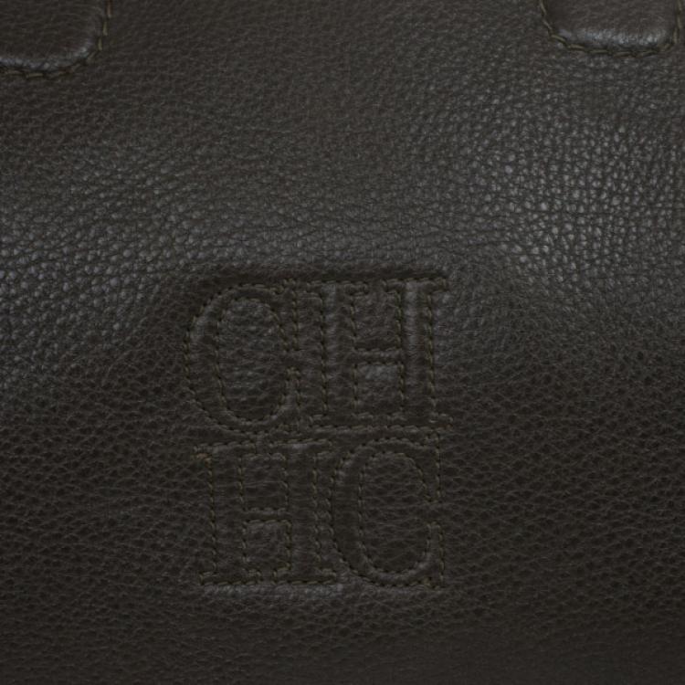 Pre Owned Carolina Herrera Black Boston Bag