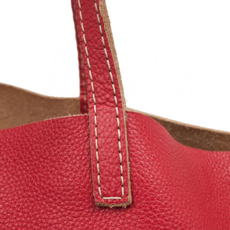 Pre Owned Carolina Herrera Red Leather Tote