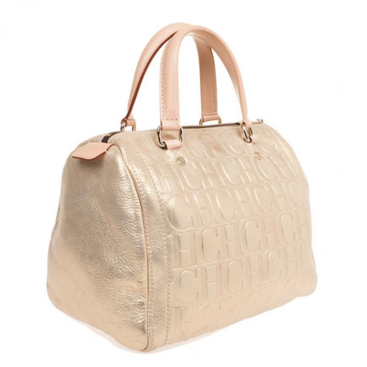 مملوكة مسبقًا Carolina Herrera Metallic Andy Boston Bag