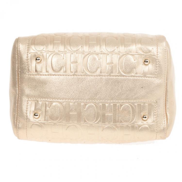 مملوكة مسبقًا Carolina Herrera Metallic Andy Boston Bag