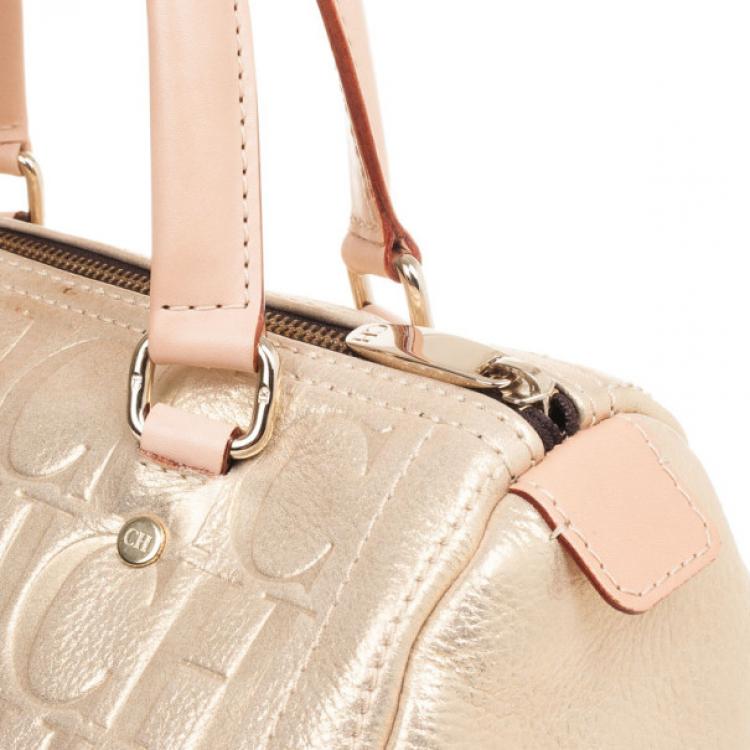 مملوكة مسبقًا Carolina Herrera Metallic Andy Boston Bag