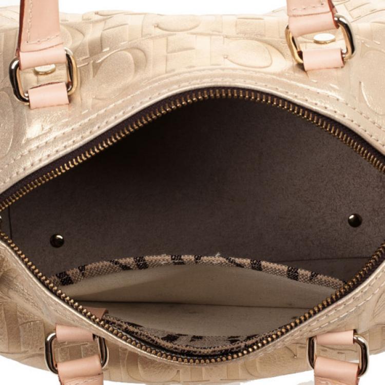 مملوكة مسبقًا Carolina Herrera Metallic Andy Boston Bag