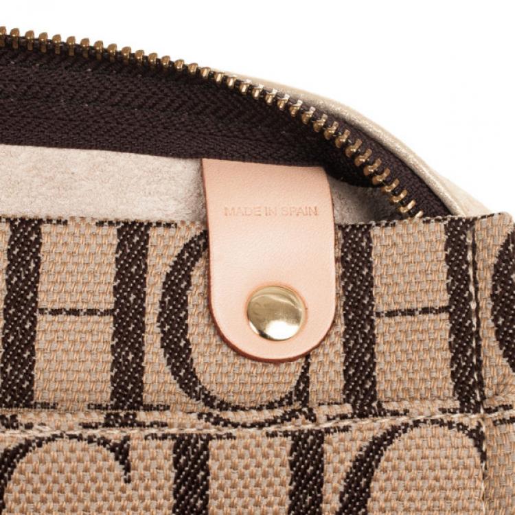 مملوكة مسبقًا Carolina Herrera Metallic Andy Boston Bag