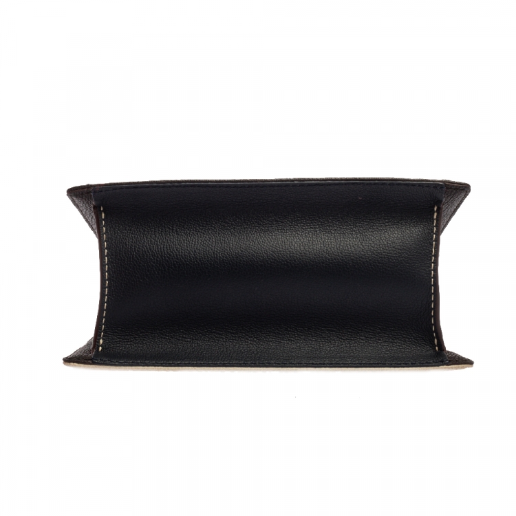 Pre Owned Carolina Herrera Multicolor Monogram Coated Canvas and Leather Top Handle Bag