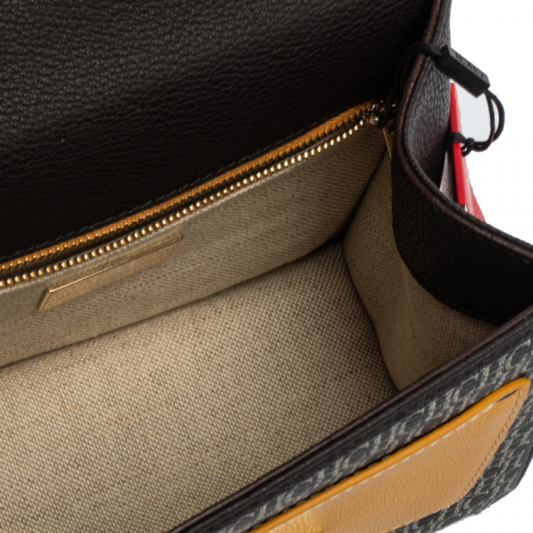 Pre Owned Carolina Herrera Multicolor Monogram Coated Canvas and Leather Top Handle Bag