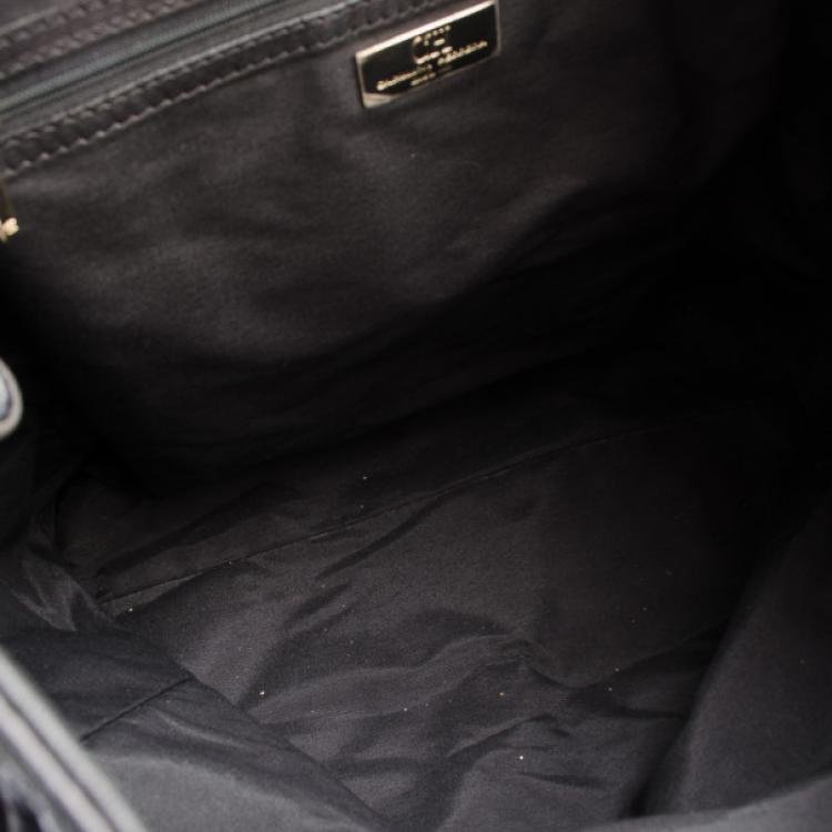Pre Owned Carolina Herrera CH Black Monogram Tote
