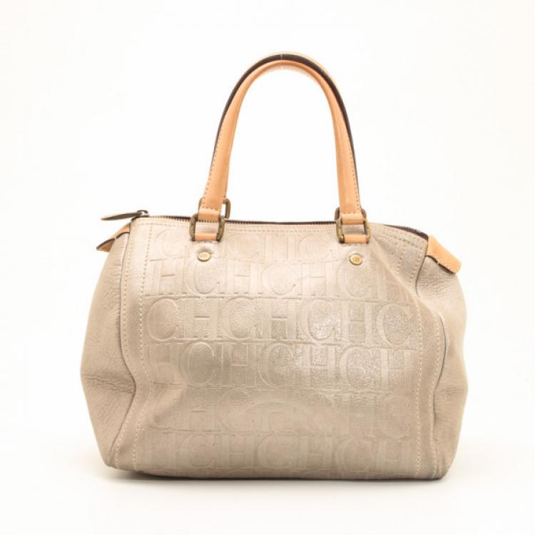 Pre Owned  Carolina Herrera Metallic Andy Boston Bag  