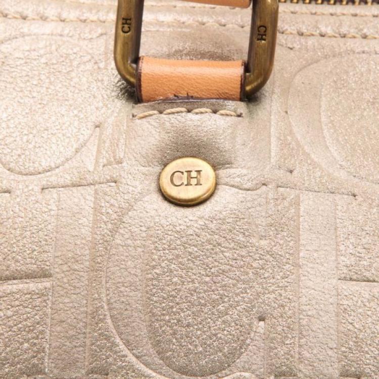 Pre Owned  Carolina Herrera Metallic Andy Boston Bag  