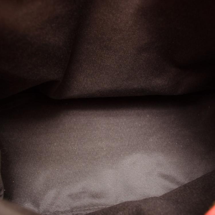 Pre Owned Carolina Herrera Red Monogram Embossed Chain Handle Tote 