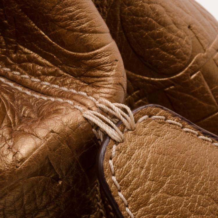 Pre Owned Carolina Herrera Monogram Embossed Scarf Tote