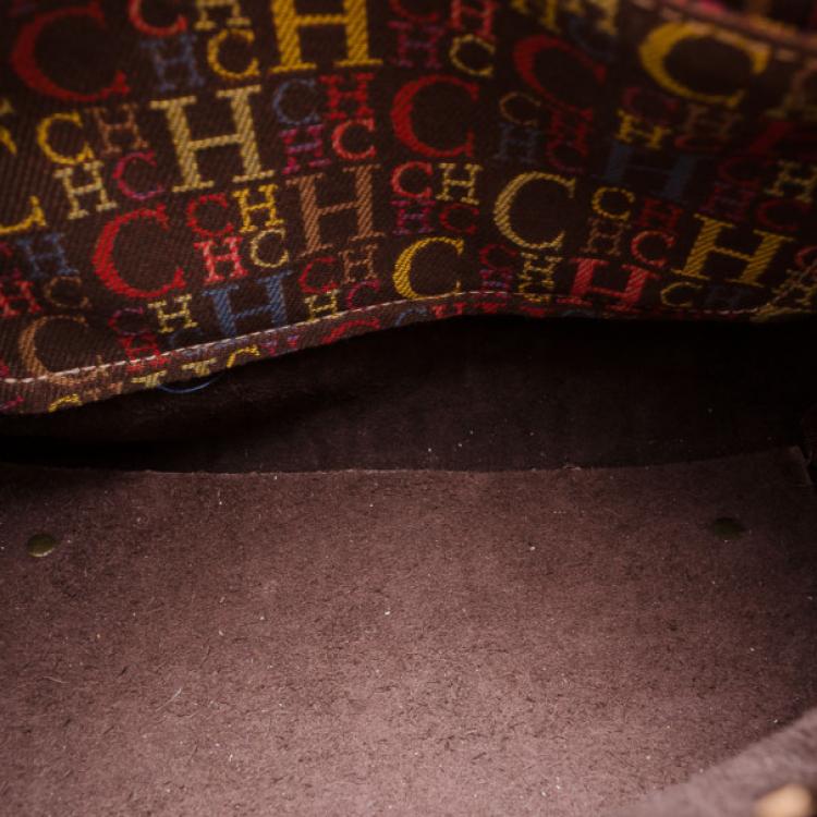 Pre Owned Carolina Herrera Brown Andy Boston Bag