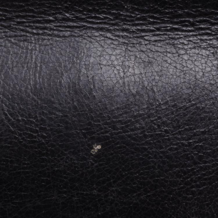 Pre Owned Carolina Herrera Black Monogram Embossed Tote 