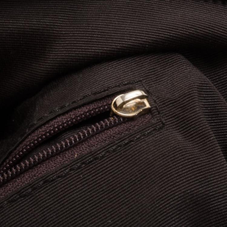 Pre Owned Carolina Herrera Brown Monogram Folded Flap Tote