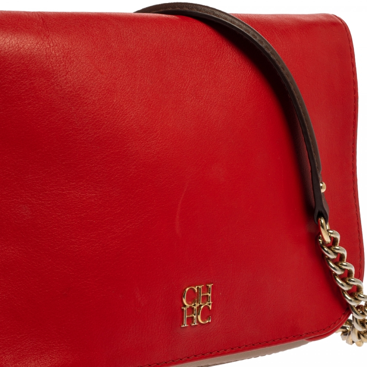 Pre Owned Carolina Herrera Multicolor Leather New Baltazar Flap Shoulder Bag