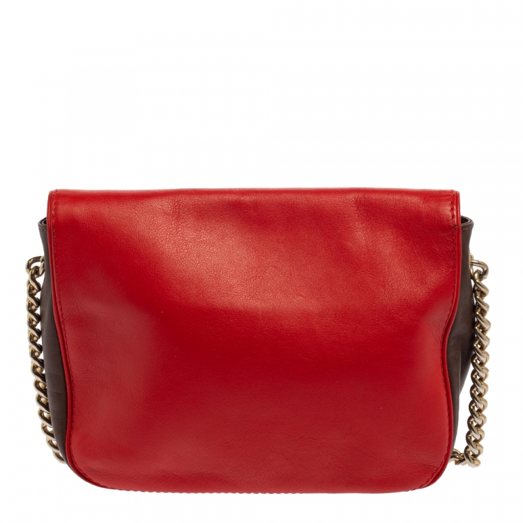 Pre Owned Carolina Herrera Multicolor Leather New Baltazar Flap Shoulder Bag