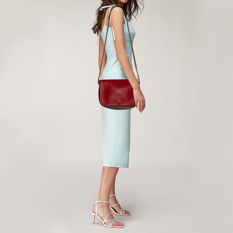 Pre Owned Carolina Herrera Multicolor Leather New Baltazar Flap Shoulder Bag